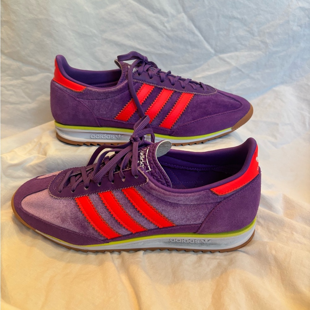 Adidas Women's Purple and Red Sneakers (SL 72 Sneaker)